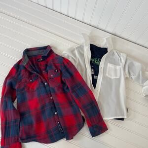 Lucky Brand/Okaidi Long Sleeve Shirt & Button Down Shirt Size 5